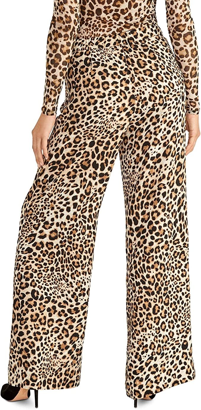 Rachel Roy Women's Brown Zip Animal Print Pants Size 12