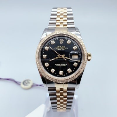 Rolex men's watch log type 18K gold inlaid diamond