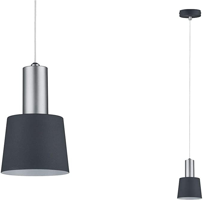 Paulmann 79691 Neordic Haldar Luminaire, no larger than 1x20W Pendant E14 Ceiling Dark Grey/Chrome Matte, 230V Metal, Unlit, 20 W